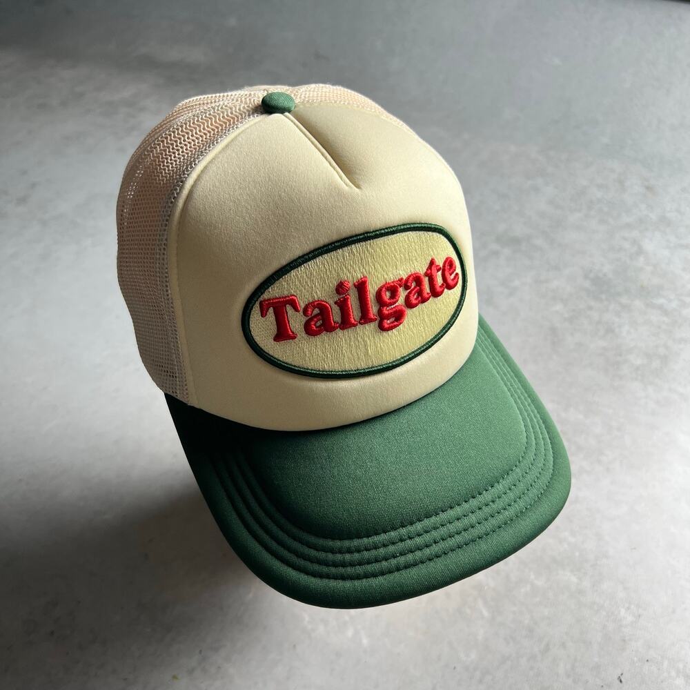 Lids Tailgate Foam Trucker Green Cream Adjustable Snapback Cap